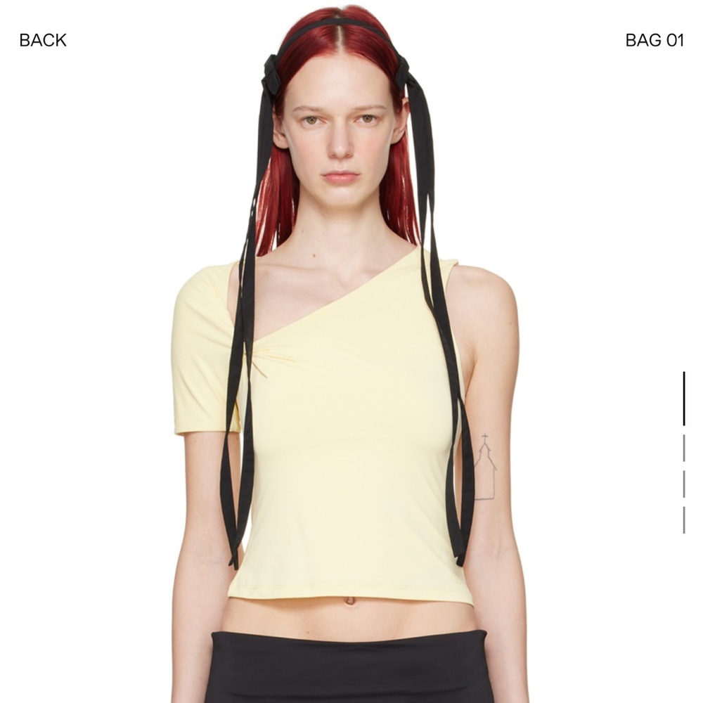 Asymmetrical Yellow Crop Top